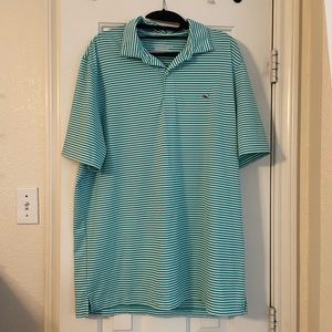 Vineyard Vines green & white polo